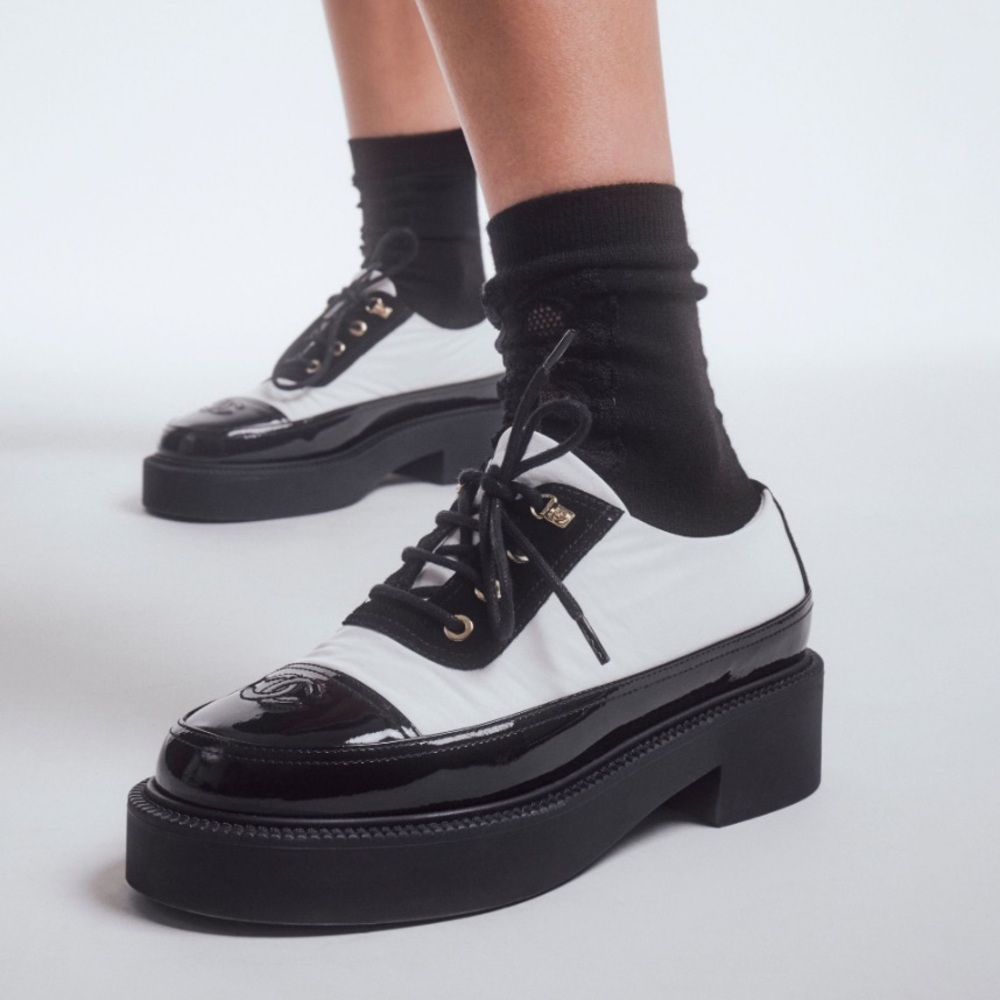 Chanel Lace Up Loafer - New - Size 37